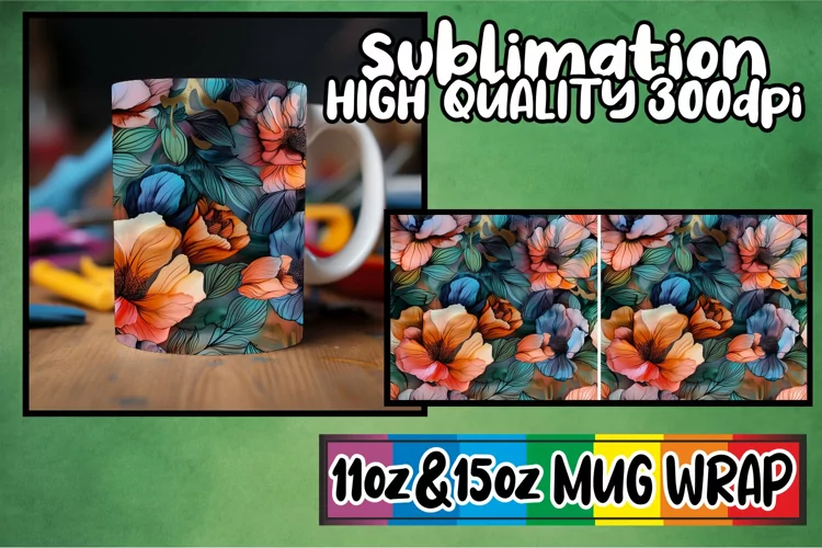Abstract Springtime Elegance Mug Wrap 11oz 15oz
