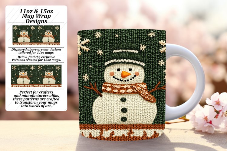 Radiant 15oz Mug Wrap Png Template , Snowman