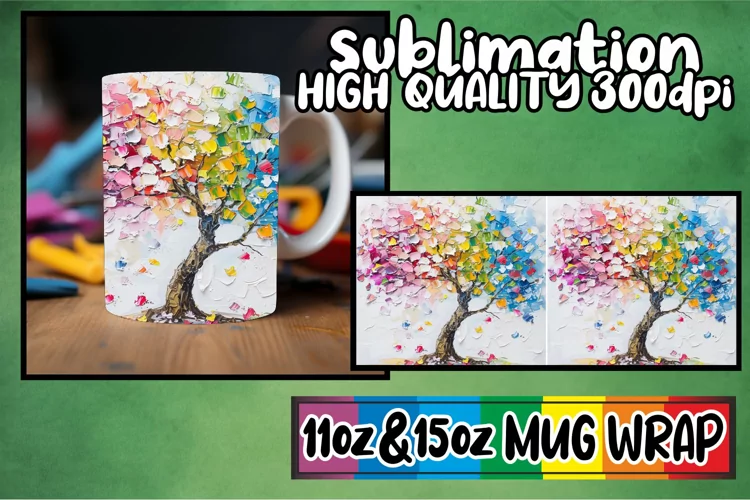 Spring Breeze Mug Sublimation Wrap - Spring Design