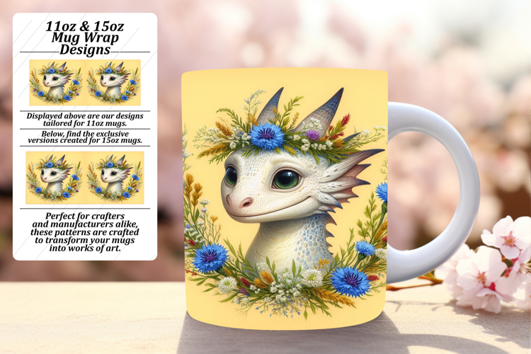 Fresh 15oz Mug Wrap Png Template , Dragon