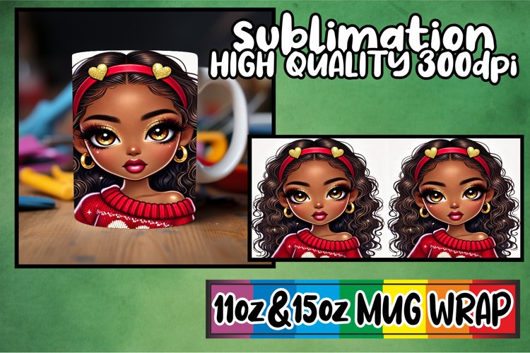 Enchanted mornings 11oz 15oz sublimation wrap, Love Girl example image 1