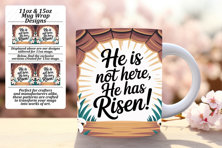 TRENDY 11oz Mug Wrap PNG Template , Religious