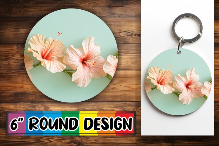Enchanted Petal Circle: Spring Sublimation Delight Keychain example image 1
