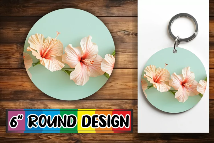 Enchanted Petal Circle: Spring Sublimation Delight Keychain