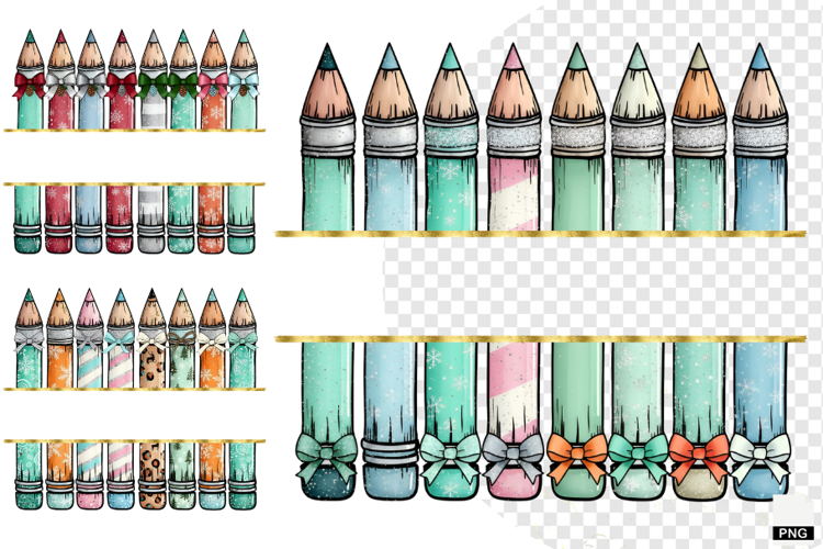 Christmas Teacher Pencils Clipart