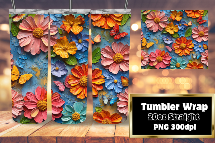 SLEEK 20oz Tumbler Design , 3D Flower
