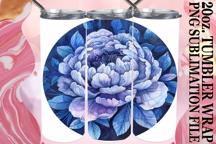 Spring Denim Blossom Tumbler Sublimation 20oz example image 1