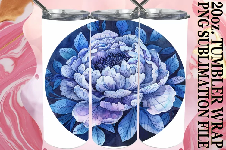 Spring Denim Blossom Tumbler Sublimation 20oz