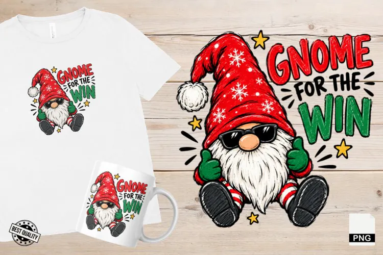 Cute Christmas Gnomes PNG