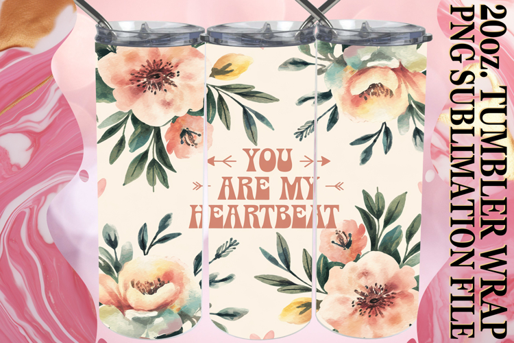RADIANT JOY 20oz TUMBLER WRAP, Flower Quote