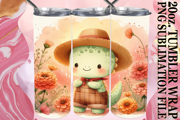 PRESENT OF LIGHT 20oz TUMBLER WRAP, Cute Dino