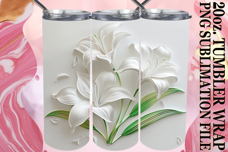 3D Petal Radiance: 3D Tumbler Sublimation example image 1