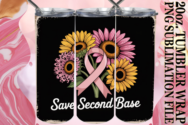 Joyful Whispers 20oz tumbler wrap, Breast Cancer