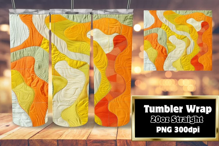 Funky Abstract Embroidered Color Burst Tumbler Design
