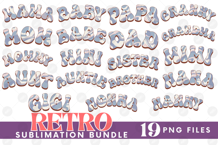 Family Mama Papa Sublimation Bundle Mothers Day Fathers