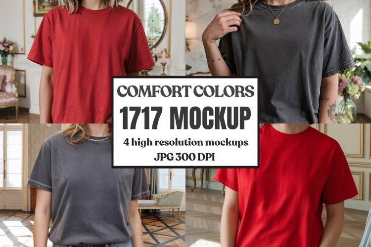 Comfort Colors 1717 Yellow T-Shirt Mockup