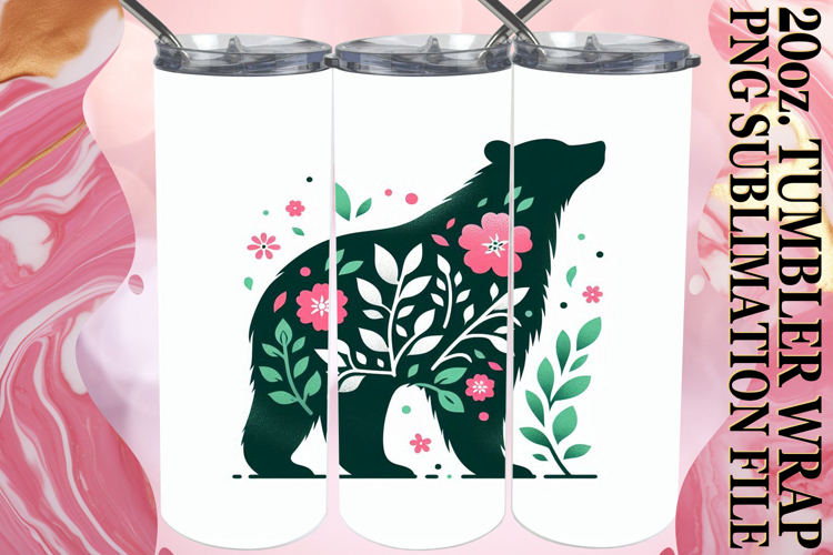 Playful Moments 20oz tumbler wrap, Flower Animals