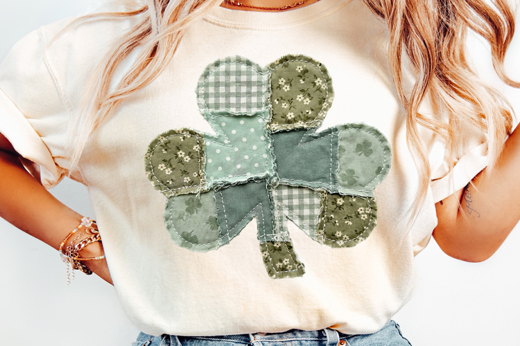 Patchwork Shamrock png | St Patricks Day Clover