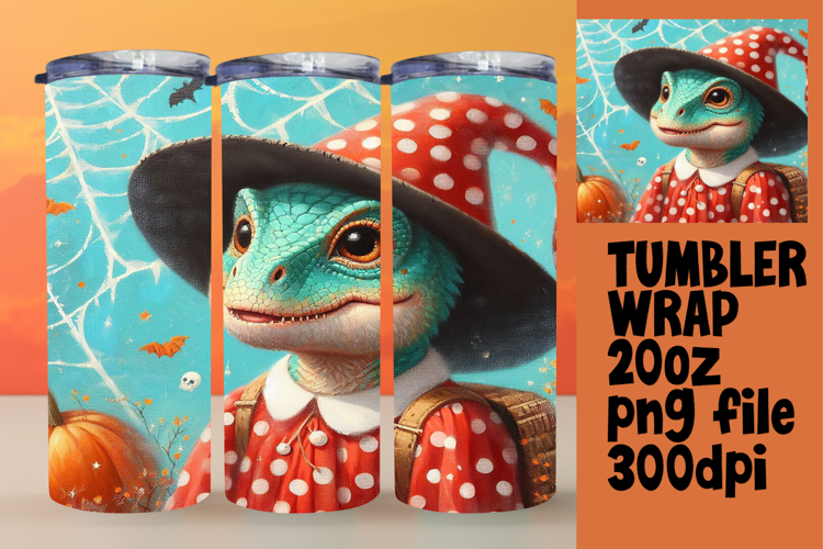 20oz Tumbler Template for Personal Use , Halloween Dino