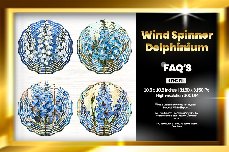 Delphinium Wind Spinner Sublimation - 04 Variations example image 1