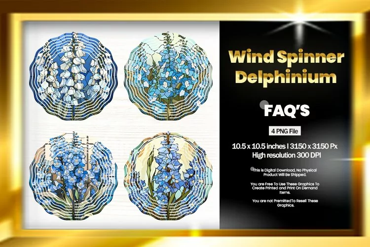 Delphinium Wind Spinner Sublimation - 04 Variations
