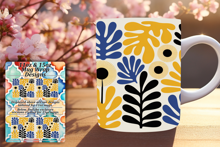 Vivid 15oz Mug Wrap Png Artwork , Flowers