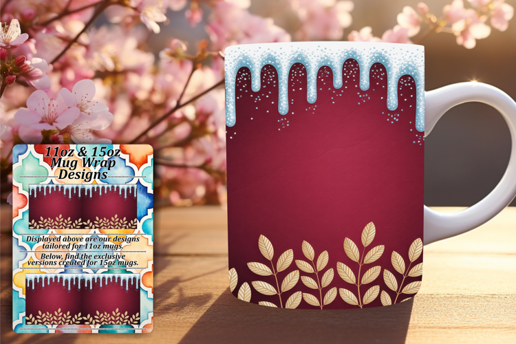 Sophisticated 15oz Mug Wrap Png Design , Christmas