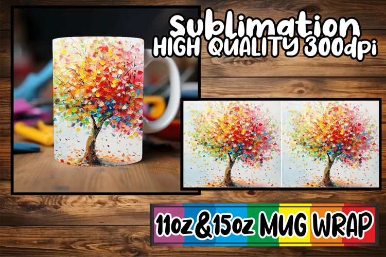 Blooming Paradise Mug Wrap - Sublimation 11oz 15oz