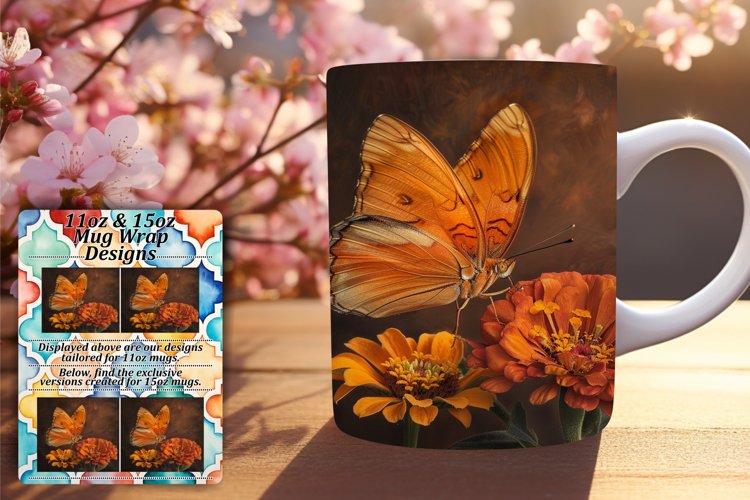Spring Serenity: Butterfly Mug Showcase - 11oz & 15oz example image 1