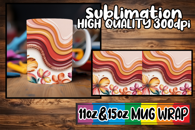 Pure joy sublimation mug wrap, Pattern