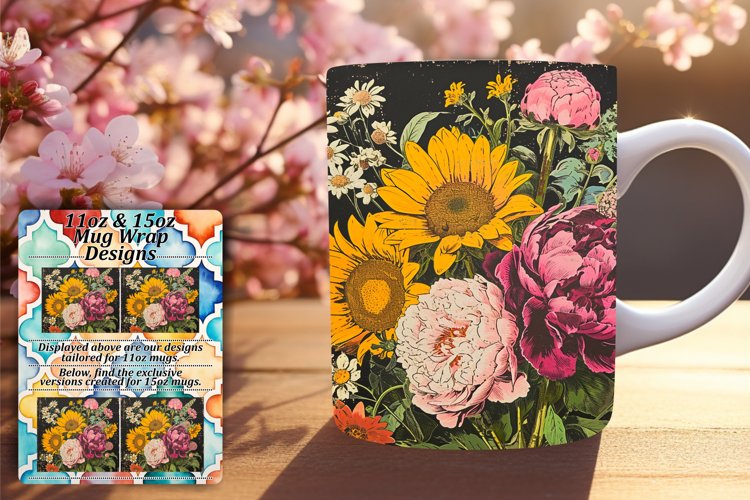 Vintage Garden Mug Design for Sublimation 15oz