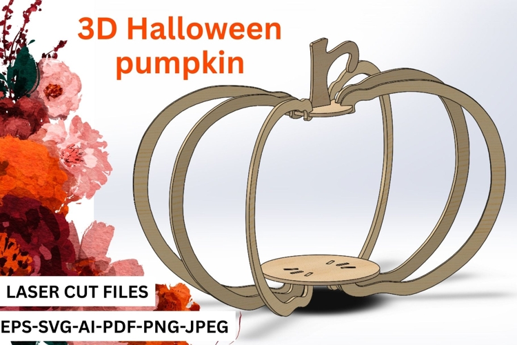 3D Halloween Pumpkin SVG Pumpkin Laser Cut File