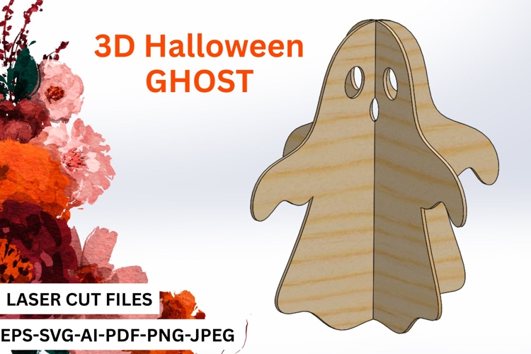 3D Halloween Ghost Laser Cut File