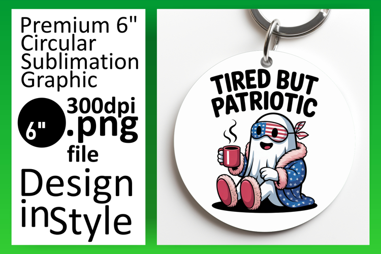 Bright Round Design for Sublimation , Funny Ghost