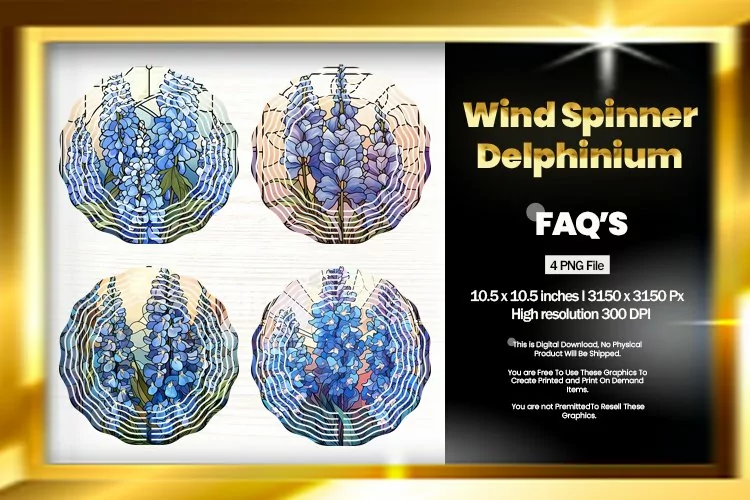 Delphinium Wind Spinner Sublimation - 04 Variations