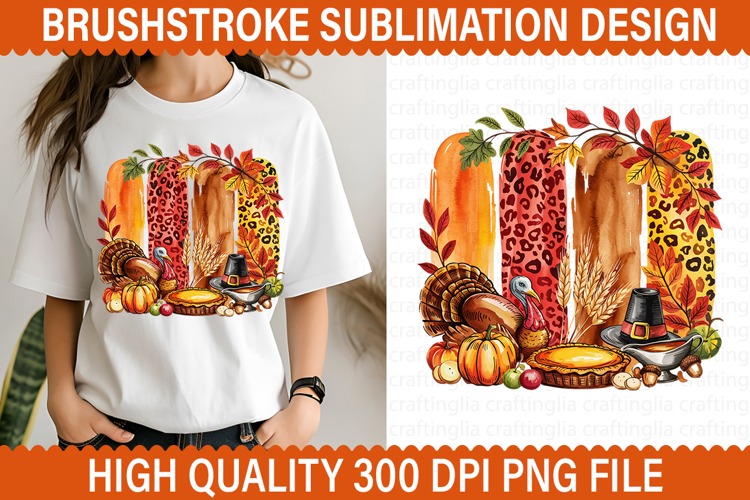 Autumn Brushstroke Sublimation Design - Brushstroke PNG