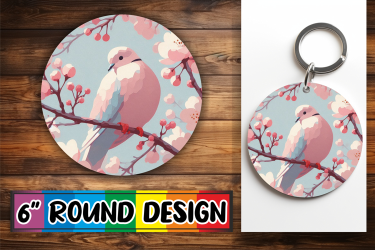 Sweet Round Ornaments PNG Design, Birds