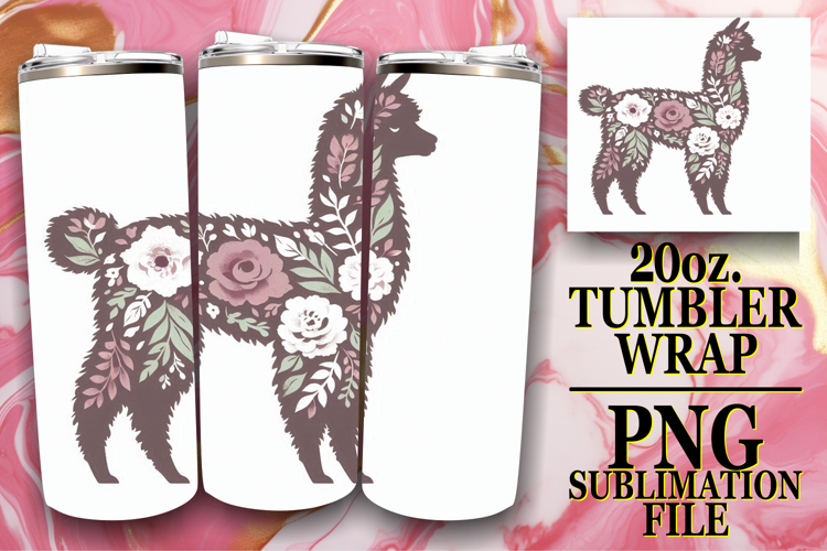 BREATHTAKING SUNSETS 20oz TUMBLER WRAP, Flower Animals