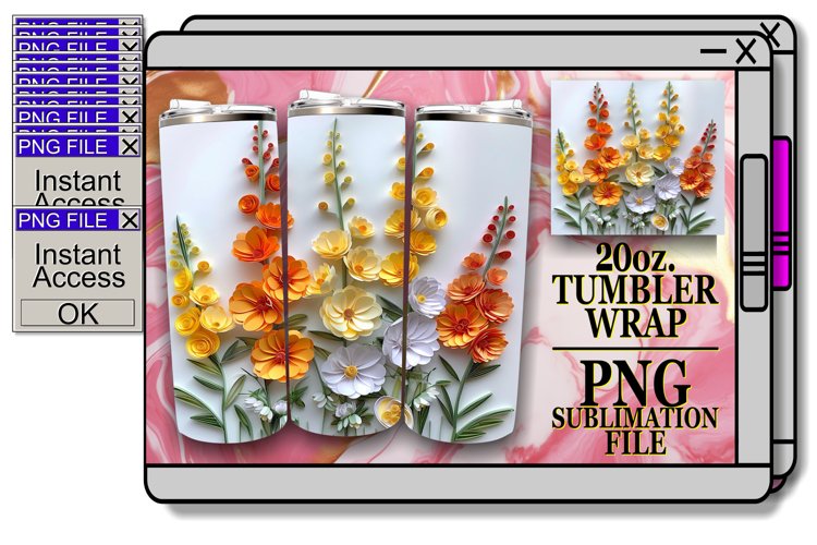 Fresh Whimsical Petal 3D Tumbler Sublimation example image 1
