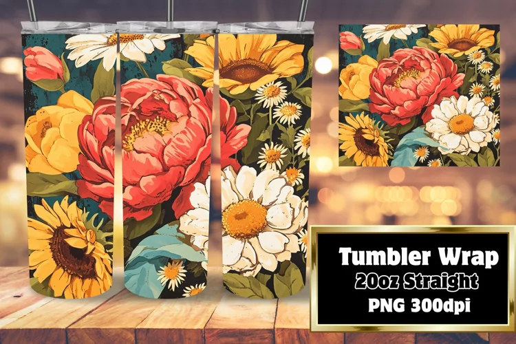 Vintage Blossom Sublimation Tumbler - 20oz Dream
