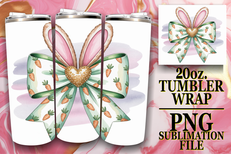 Luminous Sublimation 20oz tumbler wrap, Easter Bow