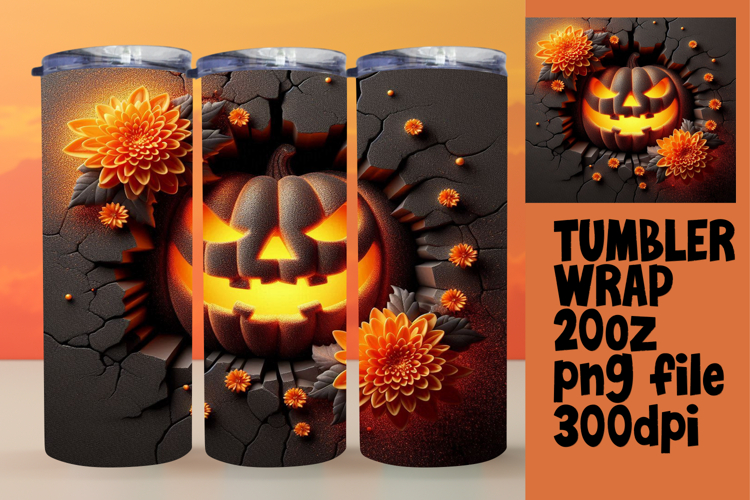 GLAMOROUS 20oz Tumbler Design for Personal Use , 3D Pumpkin