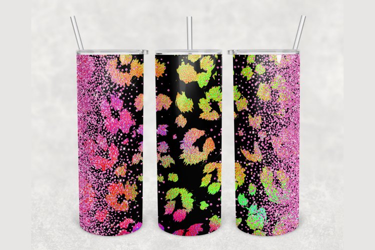Pink Glitter Cheetah 20 oz sublimation design tumbler