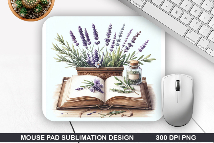 Book Flower Mouse Pad Sublimation, Animals Mouse Pad PNG