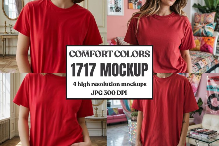 Comfort Colors 1717 Yellow T-Shirt Mockup