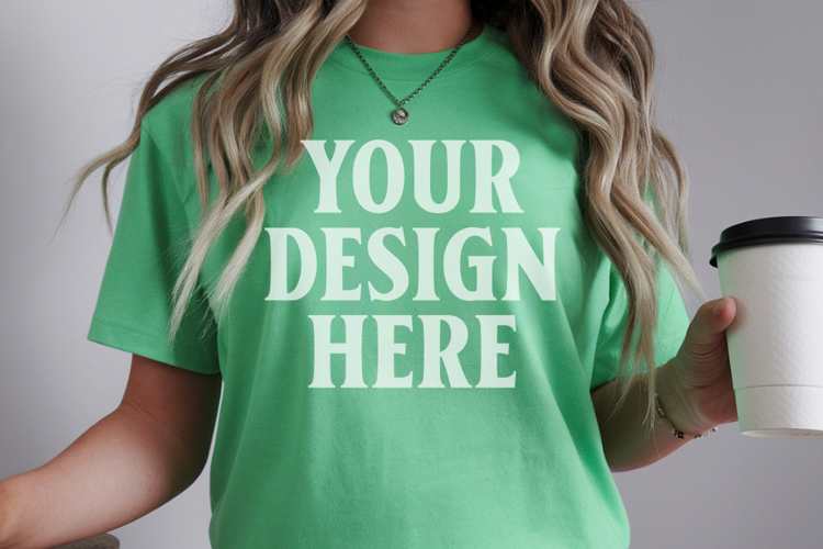 Grass Comfort Colors 1717 Christmas Shirt Mockup, Cozy