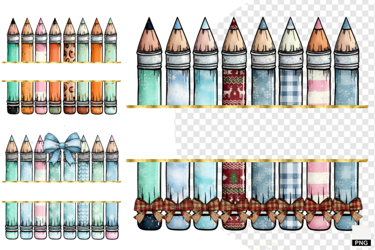 Christmas Teacher Pencils Clipart