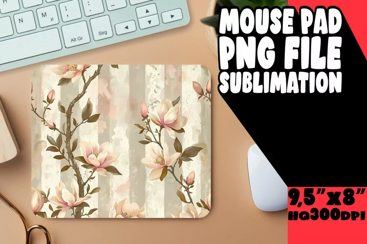 Stylish Petal Striped Mouse Mat - Chic Accent
