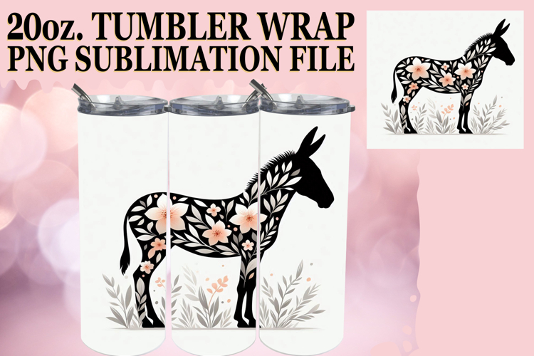 Joyful Colors 20oz tumbler wrap, Flower Animals