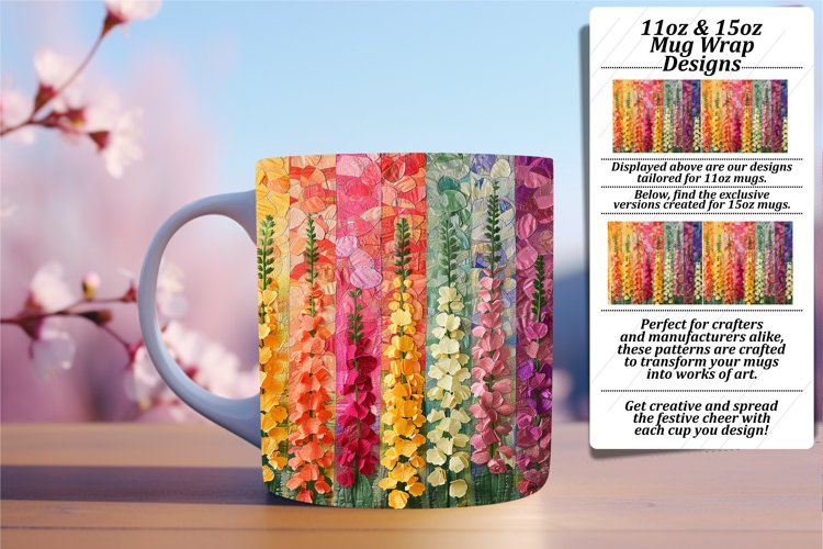 Spring Blossom Stripe Mug Wrap - Sublime Charm